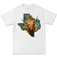 White texas map highland cow Premium Tee - Jasminsmagicworld