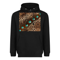 Black leopard gemstone leather Heavyweight Hoodie - BarkalooDesign