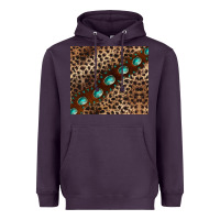 Plum leopard gemstone leather Heavyweight Hoodie - BarkalooDesign