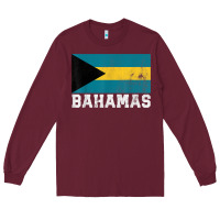 Burgundy Bahamas Flag Country Men Women Kids Christmas Gift Family Long Sleeve Tee - longCreatives
