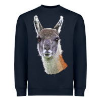 Navy Guanaco Llama Head Heavyweight Sweatshirt - LillyAllenDesigns