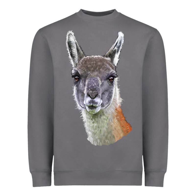 Guanaco Llama Head Heavyweight Sweatshirt by LillyAllenDesigns | Teevron