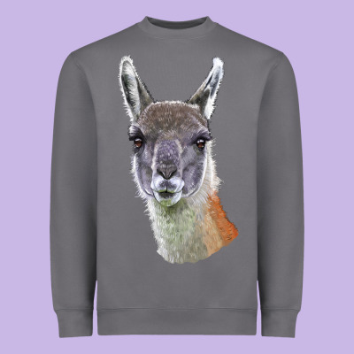 Guanaco Llama Head Heavyweight Sweatshirt Designed By Lillyallendesigns