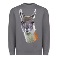 Storm Guanaco Llama Head Heavyweight Sweatshirt - LillyAllenDesigns