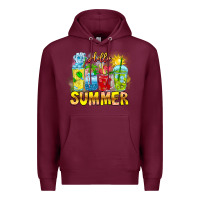 Burgundy Hello Summer Premium Hoodie - CowhideDigitalArt