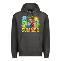 Charcoal Heather Hello Summer Premium Hoodie - CowhideDigitalArt