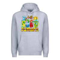Heather Grey Hello Summer Premium Hoodie - CowhideDigitalArt