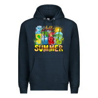 Navy Hello Summer Premium Hoodie - CowhideDigitalArt