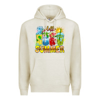 Oatmeal Heather Hello Summer Premium Hoodie - CowhideDigitalArt