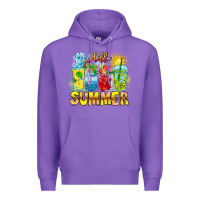 Purple Hello Summer Premium Hoodie - CowhideDigitalArt