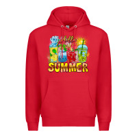 Red Hello Summer Premium Hoodie - CowhideDigitalArt