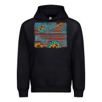 Black sunflower gemstone serape background Urban Hoodie - AdoDesignShop