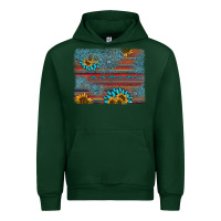 Forest Green sunflower gemstone serape background Urban Hoodie - AdoDesignShop
