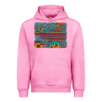 Fuchsia Pink sunflower gemstone serape background Urban Hoodie - AdoDesignShop