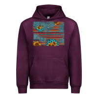 Mauve Wine sunflower gemstone serape background Urban Hoodie - AdoDesignShop
