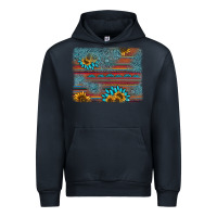Navy sunflower gemstone serape background Urban Hoodie - AdoDesignShop
