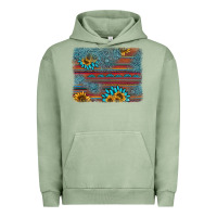 Pigment Oil Green sunflower gemstone serape background Urban Hoodie - AdoDesignShop