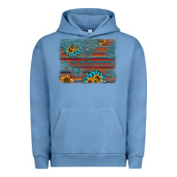Pigment Pebble Blue sunflower gemstone serape background Urban Hoodie - AdoDesignShop