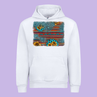 Sunflower Gemstone Serape Background Urban Hoodie Designed By Adodesignshop