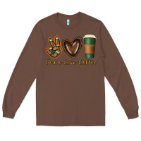 Chestnut peace love coffee Long Sleeve Tee - Jasminsmagicworld