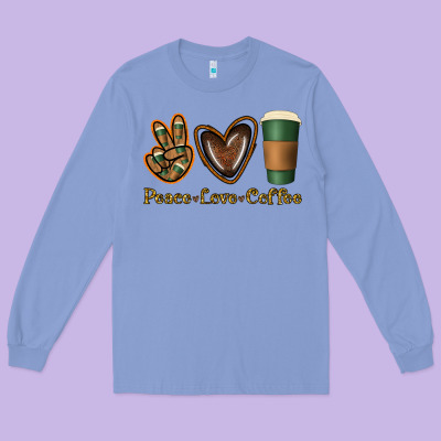 Peace Love Coffee Long Sleeve Tee Designed By Jasminsmagicworld