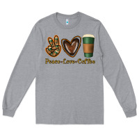 Heather Grey peace love coffee Long Sleeve Tee - Jasminsmagicworld