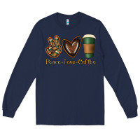 Navy peace love coffee Long Sleeve Tee - Jasminsmagicworld