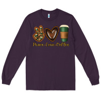 Plum peace love coffee Long Sleeve Tee - Jasminsmagicworld
