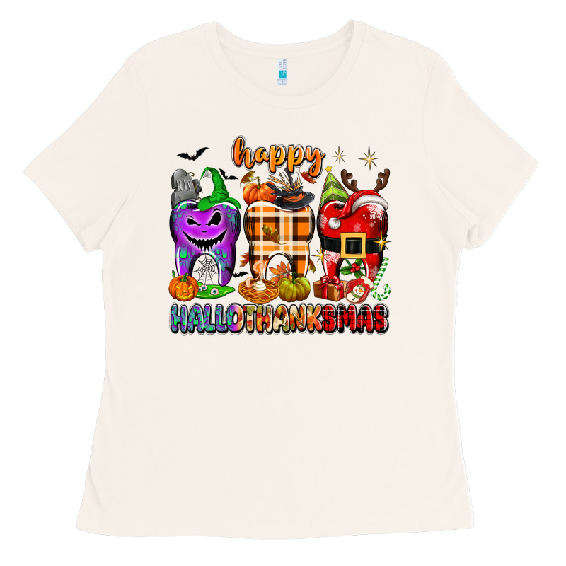 Happy Hallothanksmas Teeth Ladies Tee by texasbilliewilder | Teevron
