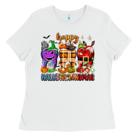 White Happy Hallothanksmas teeth Ladies Tee - texasbilliewilder