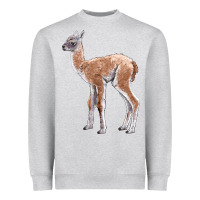 Heather Grey Guanaco Llama Baby Heavyweight Sweatshirt - LillyAllenDesigns