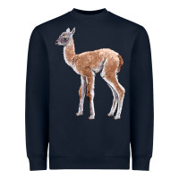 Navy Guanaco Llama Baby Heavyweight Sweatshirt - LillyAllenDesigns