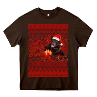 Chocolate Brown Merry Christmas Labrador Retriever Heavy Core Tee - Bettercallsaul