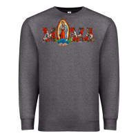 Charcoal Heather mama our lady of guadalupe Premium Sweatshirt - BarkalooDesign
