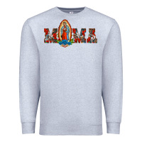 Heather Grey mama our lady of guadalupe Premium Sweatshirt - BarkalooDesign