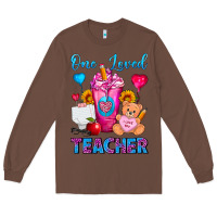 One Loved Teacher Valentines Day Cold Drink Frappe Long Sleeve Tee | Teevron