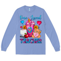 Colony Blue One Loved Teacher Valentines Day Cold Drink Frappe Long Sleeve Tee - FaDigitalArtStudio