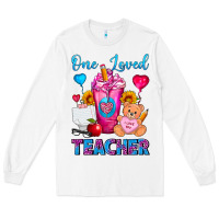 White One Loved Teacher Valentines Day Cold Drink Frappe Long Sleeve Tee - FaDigitalArtStudio