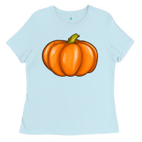 Baby Blue pumpkin Ladies Tee - texasbilliewilder