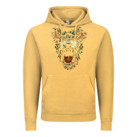 Vintage Mustard Werewolf Face Lycan Gothic Horror Occult Scary Halloween Vintage Hoodie - longCreatives