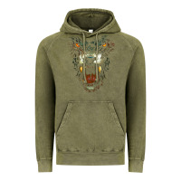 Vintage Olive Werewolf Face Lycan Gothic Horror Occult Scary Halloween Vintage Hoodie - longCreatives