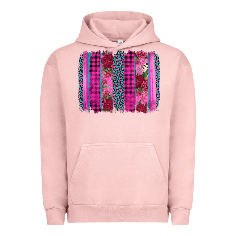 Valentine's Day Floral Leopard Brushstroke Urban Hoodie by AdoDesignShop | Teevron