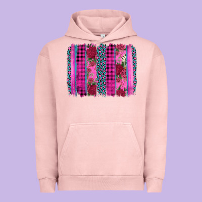 Valentine's Day Floral Leopard Brushstroke Urban Hoodie Designed By Adodesignshop