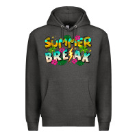 Charcoal Heather Summer Break Premium Hoodie - CowhideDigitalArt
