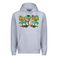 Heather Grey Summer Break Premium Hoodie - CowhideDigitalArt