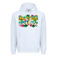 White Summer Break Premium Hoodie - CowhideDigitalArt
