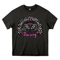 Asphalt racing checkered rainbow Heavy Core Tee - JahusDesignShop