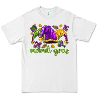 White Mardi Gras with jester Premium Tee - NancyCooperArtShop