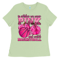 Matcha In October We Wear Pink and Watch Basketball Ladies Tee - texasbilliewilder