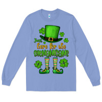 Colony Blue Just here for the shenanigans St. Patrick's Long Sleeve Tee - OliviaCreatesArt